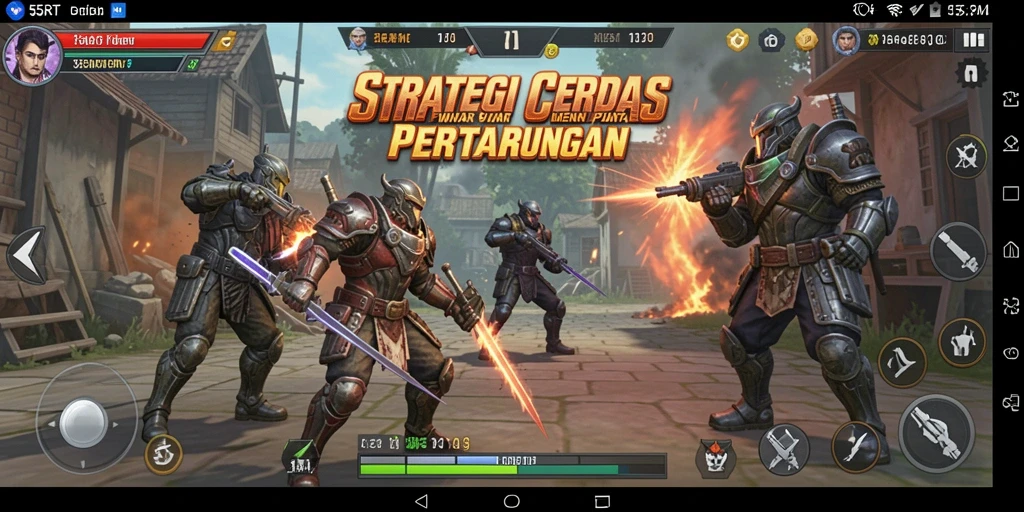 Tangkapan layar gameplay 55RT menunjukkan pertempuran strategis yang mendebarkan.