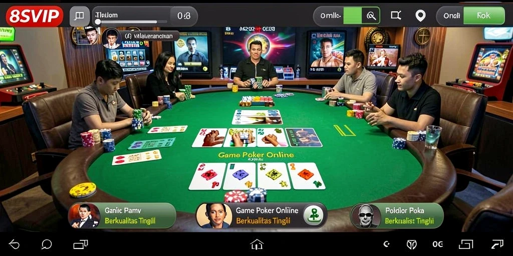Tampilan layar permainan Poker yang seru dan menarik dari 8SVIP.
