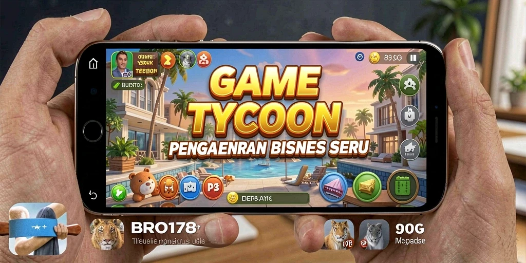 Tampilan gameplay BRO178 menampilkan elemen strategis dalam pengelolaan bisnis.