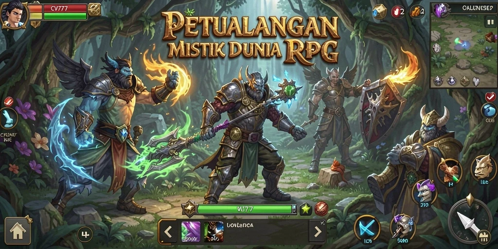 Tampilan gameplay CV777 yang penuh aksi dan strategi RPG.