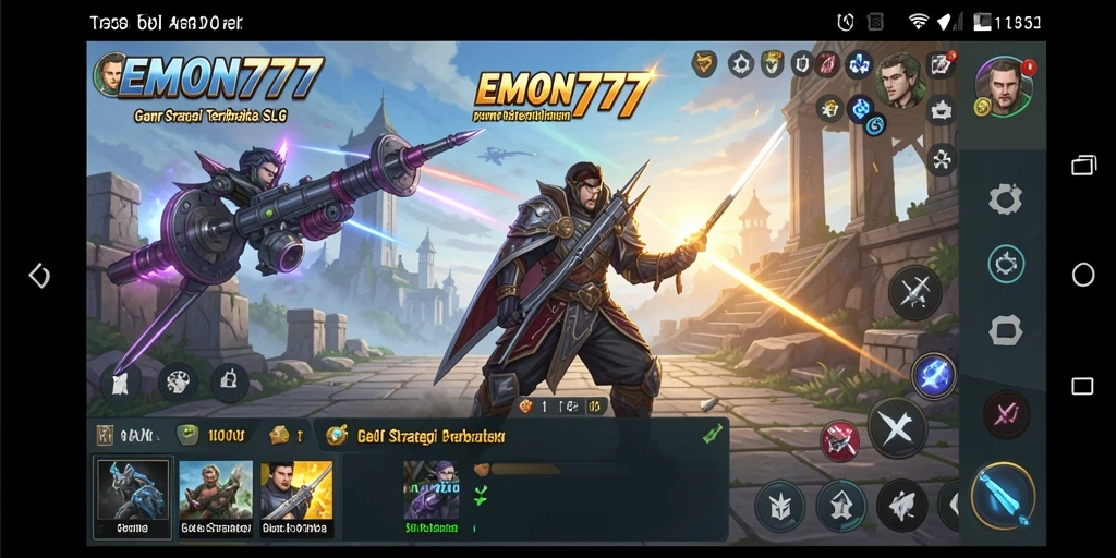 Tangkapan layar gameplay EMON777 dengan pertempuran strategis yang mendebarkan.