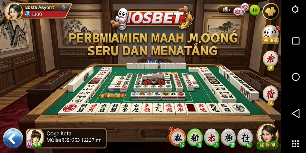 Tampilan gameplay menarik dari IOSBET yang menghadirkan Mahjong dengan gaya modern.