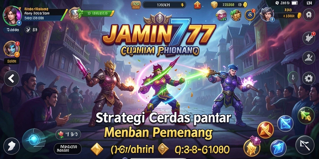 Tangkapan layar menunjukkan pertempuran strategis yang intens dalam JAMIN777.