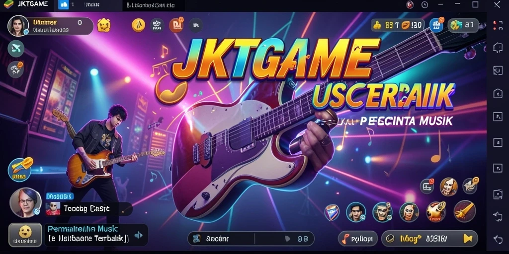 Screenshot JKTGAME menampilkan gameplay seru dengan berbagai lagu.