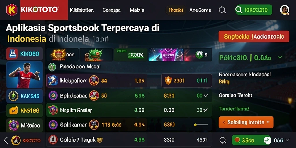 Tampilan utama KIKOTOTO menampilkan berbagai pilihan taruhan olahraga.