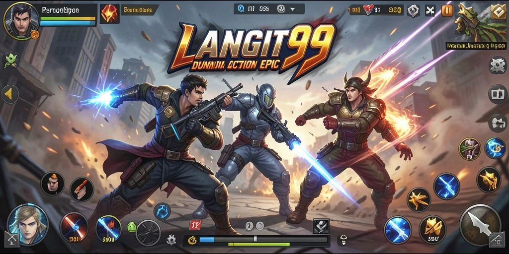 Screenshot LANGIT99 menampilkan aksi pertarungan yang intens.