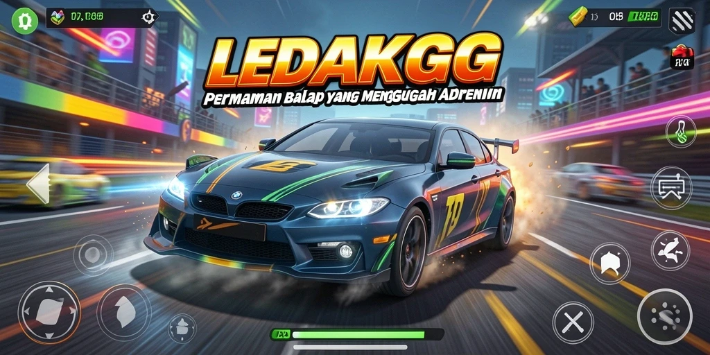 Tampilan menarik dari gameplay balap di LEDAKGG.