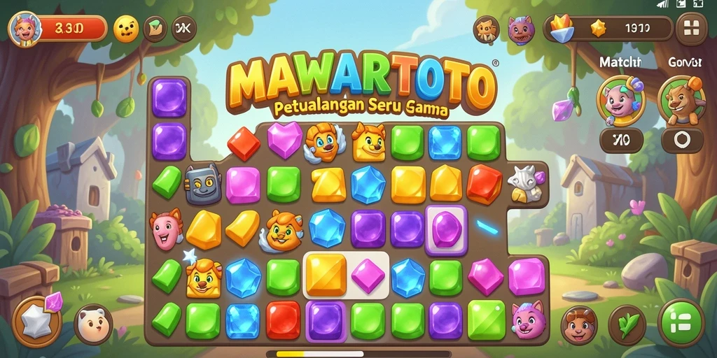 Screenshot utama MAWARTOTO menampilkan pengalaman seru dalam permainan Match-3.