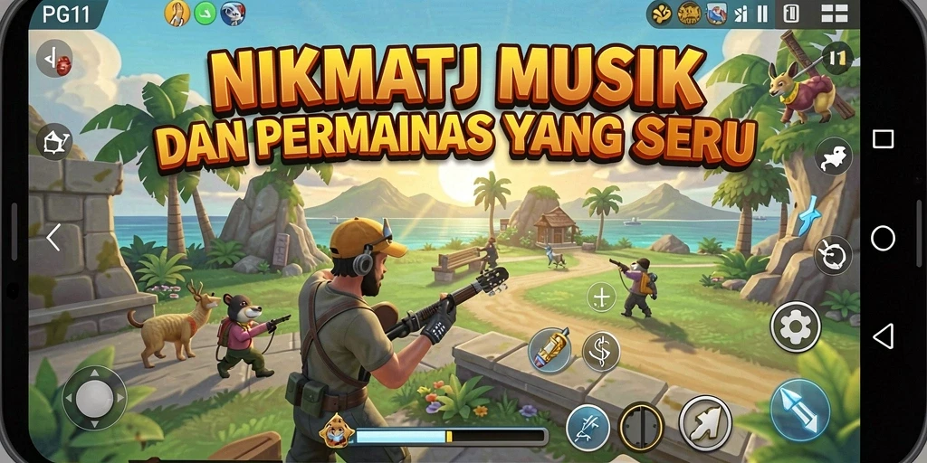 Tampilan gameplay PG11 yang seru dan menarik saat bermain musik.