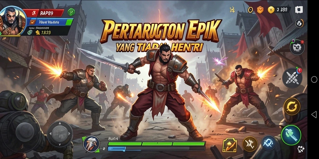 Screenshot gameplay RAP89 menampilkan aksi pertarungan yang mendebarkan.