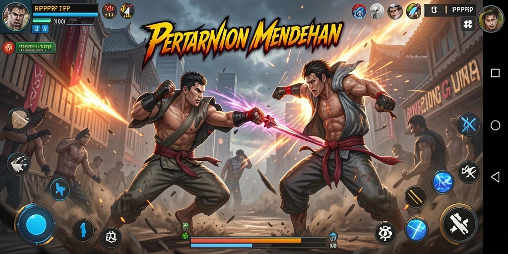 Screenshot gameplay yang menampilkan aksi pertarungan mendebarkan di RPRPRP.