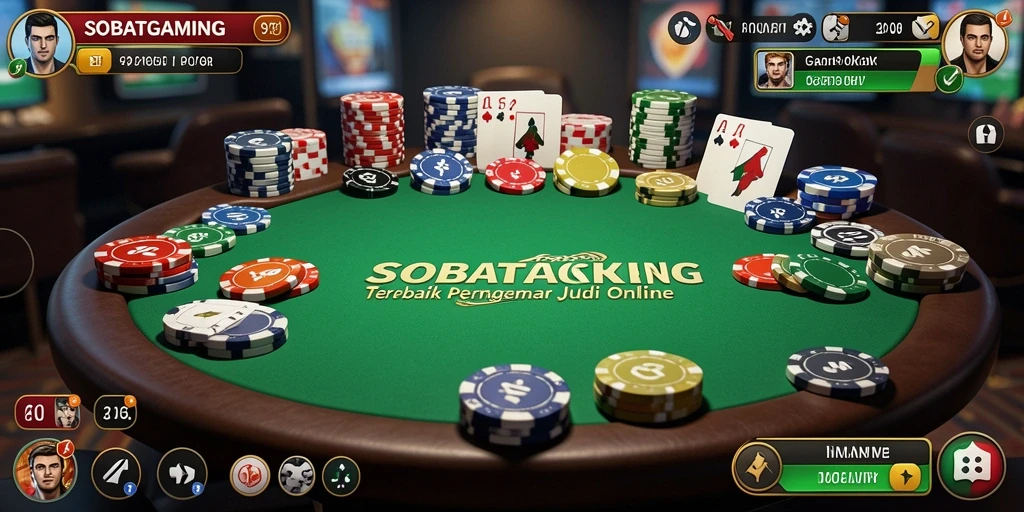 Tampilan gameplay Poker yang seru dan interaktif di SOBATGAMING.