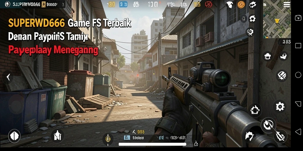 Tampilan seru gameplay SUPERWD666 dengan pertempuran FPS yang intens.