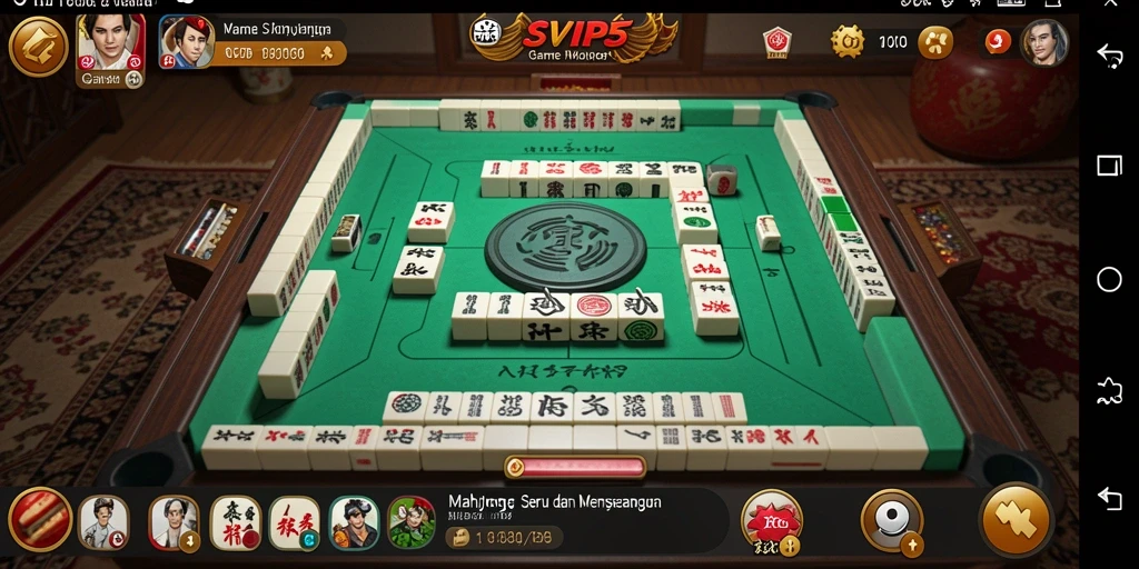 Tampilan interaktif dari gameplay Mahjong di SVIP5 yang mendebarkan.