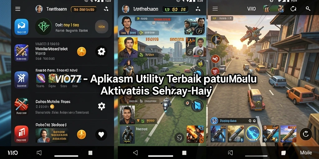 Tampilan utama VIO77 dengan fitur utility yang lengkap dan user-friendly.