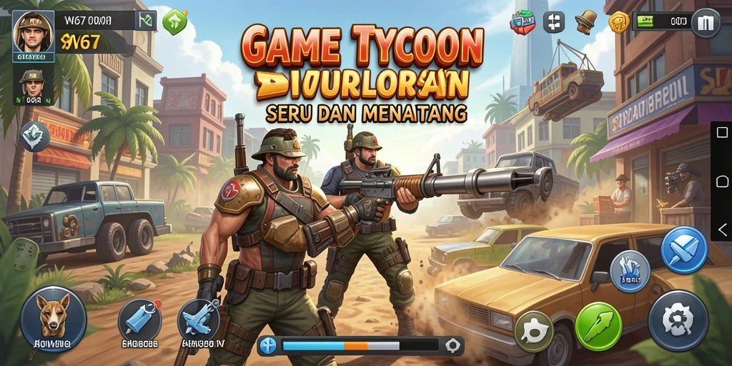 Gameplay seru W67 dengan elemen Tycoon yang menarik.