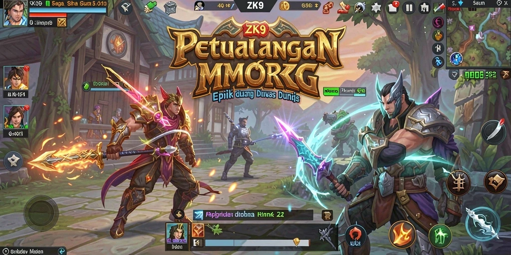 Tampilan gameplay ZK9 yang menakjubkan dalam dunia MMORPG.